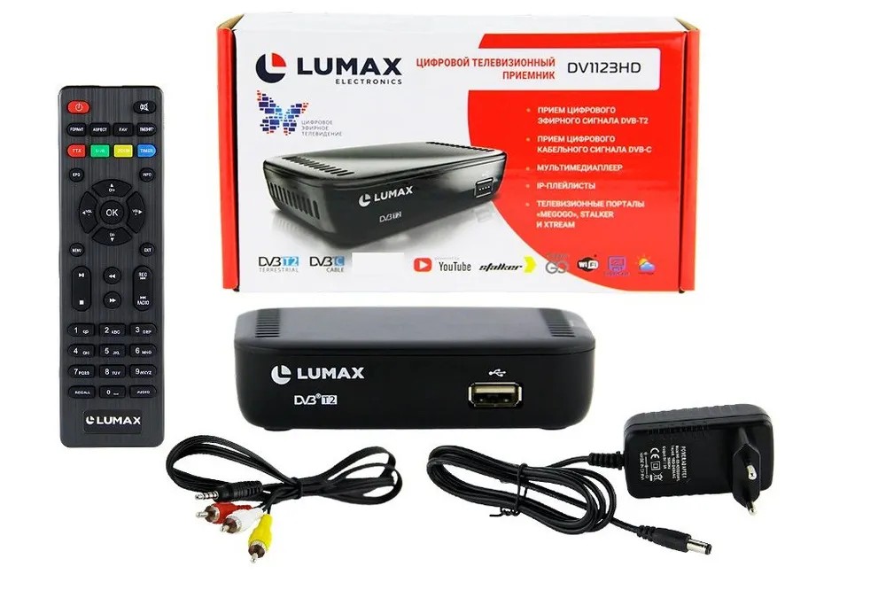 Ресивер эфирный DVB-T2/C Lumax DV1123HD