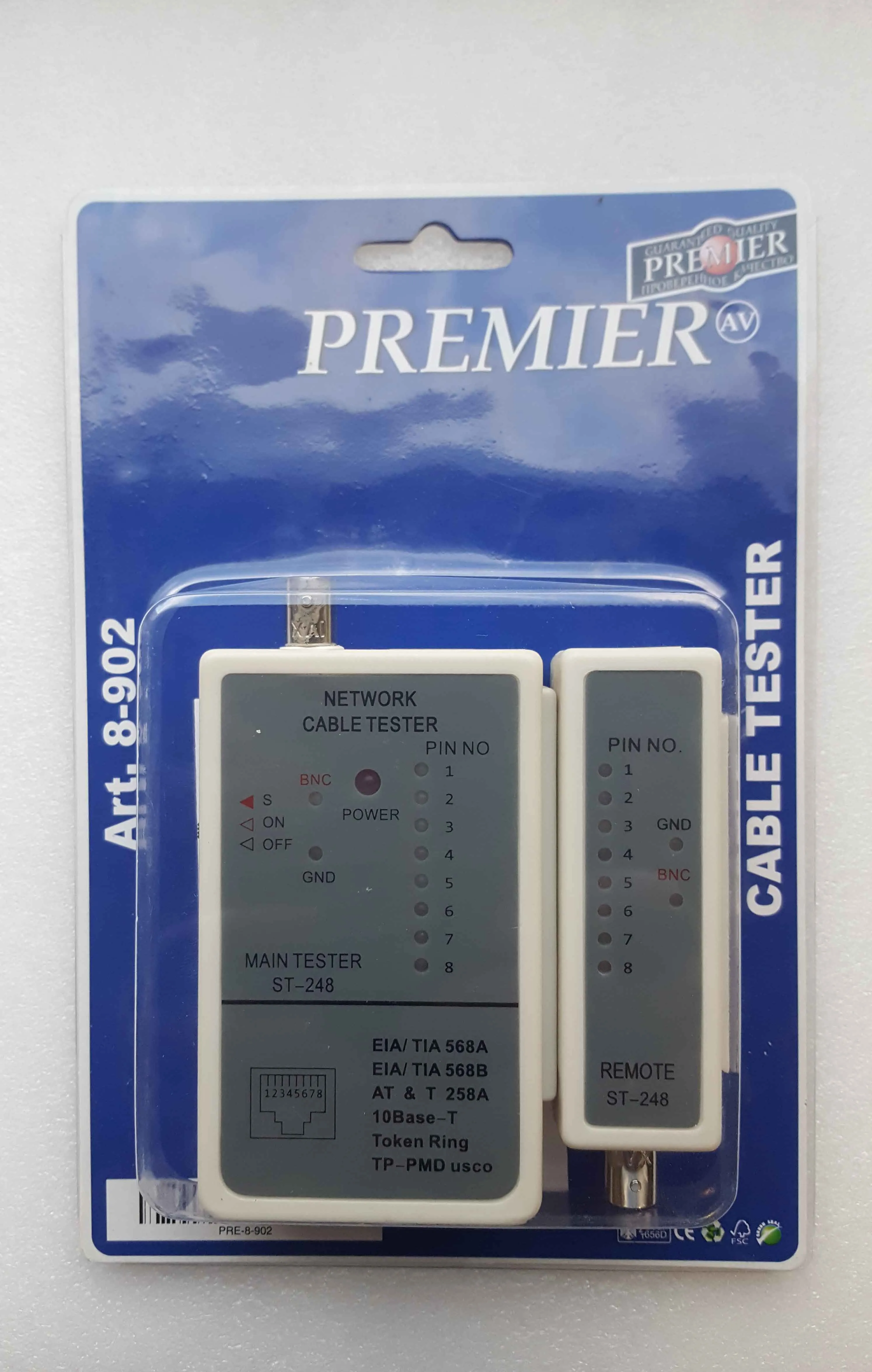 Тестер кабеля RJ-45+BNC