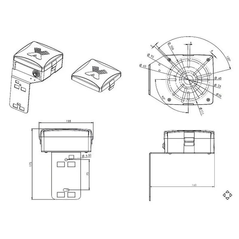 KSV-100 BOX Стеновой кронштейн с интегрированным боксом для монтажа камер видеонаблюдения