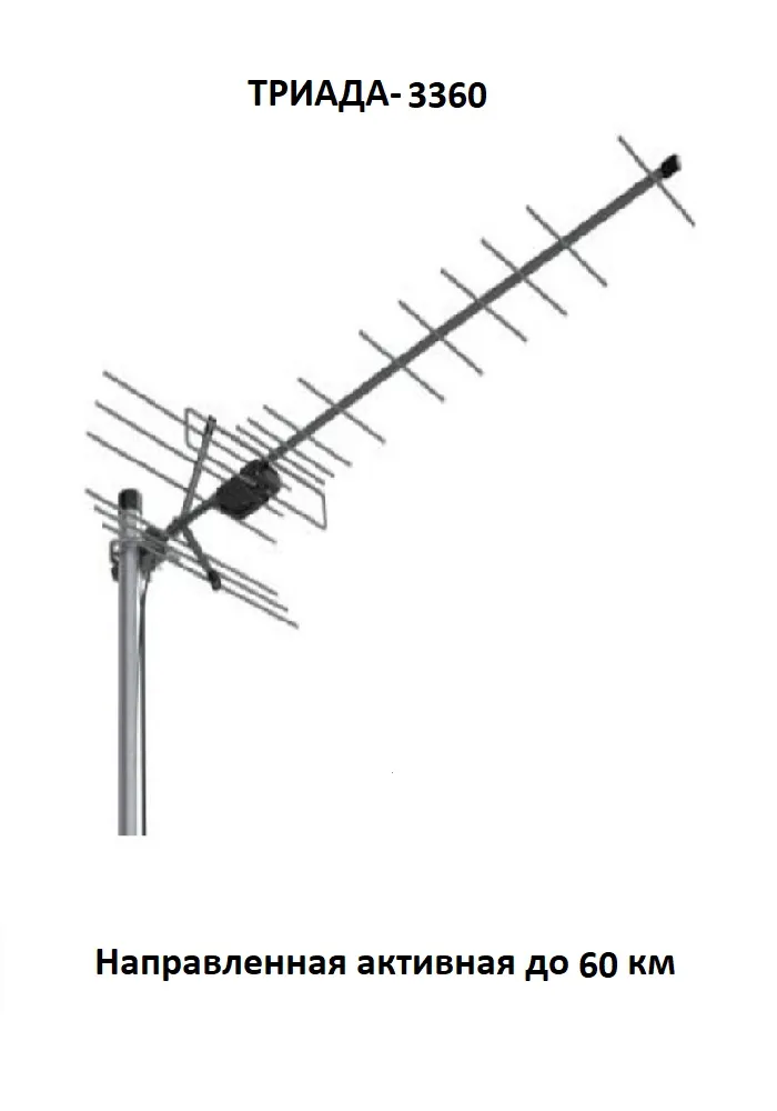 ТВ антенна наружная «Активная» для цифрового ТВ DVB-T2, RX-411-1 REXANT